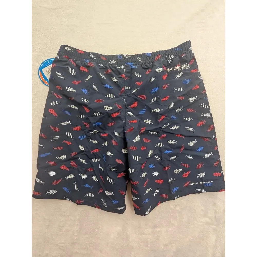 Columbia PFG Boys Youth Large 14/16 Super Backcast Swim Trunks Shorts UPF 50 NWT